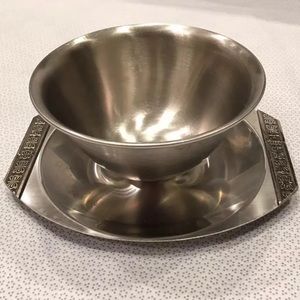 Stainless Steel Japan Vintage Bowl with UnderPlate